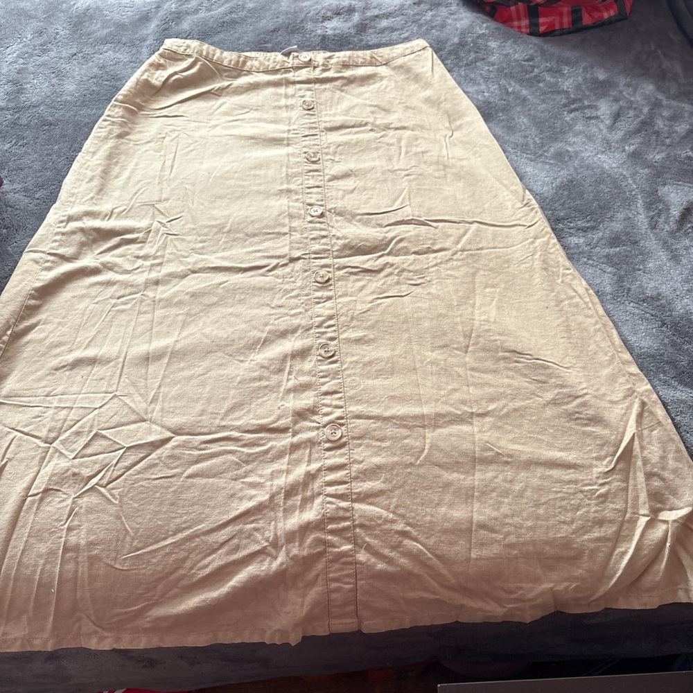 Avenue Tan A-Line Skirt